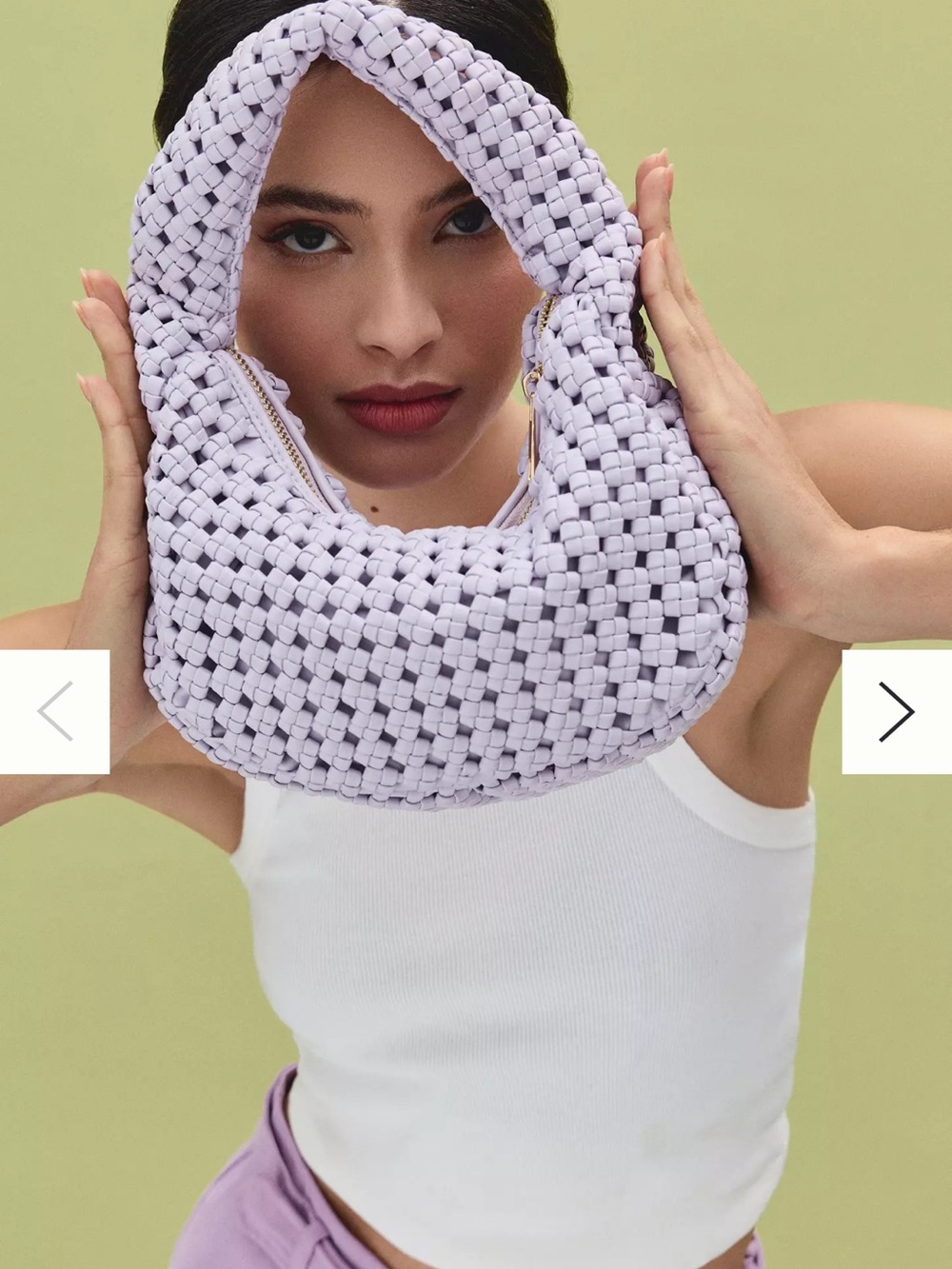 Anthropologie Lilac Woven Hobo Bag